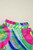 Green Abstract Print Ruffled Sleeve Buttoned V Neck Blouse T543-8773777850610
