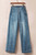 Dusk Blue Multi Buttons Medium Wash Straight Loose Leg Jeans T543-8783351152882