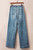 Dusk Blue Multi Buttons Medium Wash Straight Loose Leg Jeans T543-8783351152882