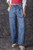Blue Leopard Printed Drawstring Waist Pocketed Wide Leg Jeans T543-8784207872242