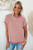 Light Pink Textured Contrast Trim Round Neck T Shirt T543-8782362345714