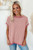 Light Pink Textured Contrast Trim Round Neck T Shirt T543-8782362345714