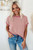 Light Pink Textured Contrast Trim Round Neck T Shirt T543-8782362345714