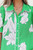 Green Floral Ric Rac Edge Puff Sleeve Button Up Summer Shirt T543-8784201449714
