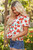 Red Floral Print Ruffled Puff Sleeve Elegant Summer Shirt T543-8784186409202