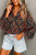 Black Strawberry Aesthetic Floral Puff Sleeve Shirt T543-8786252464370
