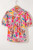 Rose Tropical Vacation Vibe Printed Button Up Short Sleeve Shirt T543-8783310553330
