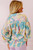 Yellow Floral Allover Print Shirred Cuff Oversized Shirt T543-8782365556978