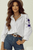 White Floral Embroidered Bracelet Sleeve Shirt T543-8783377924338