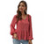 Small Flowers Pattern V-neck Long Sleeves Women Blouse - Red A392-fast0104
