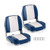 2-Pack Boat Seats Folding Low Back Boat Chairs Waterproof PVC Leather Cabin Seating-Blue - Color: B D681-NP12116BL