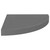  Floating Corner Shelves 4 pcs High Gloss Gray 13.8"x13.8"x1.5" MDF A949-323915