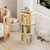 3-Tier Rotating Bookshelf with Dividers and Anti-falling Baffles-Natural B593-JV13365
