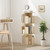 3-Tier Rotating Bookshelf with Dividers and Anti-falling Baffles-Natural B593-JV13365