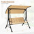3-Seat Outdoor Porch Swing with Adjustable Canopy and Padded Cushions-Beige - Color: Beige D681-NP10693MS