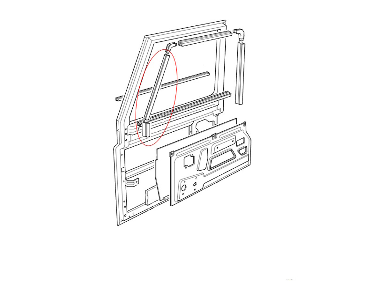 Allmakes 4x4 Defender Front Door Left Hand Front Slope Filler - BDG710080