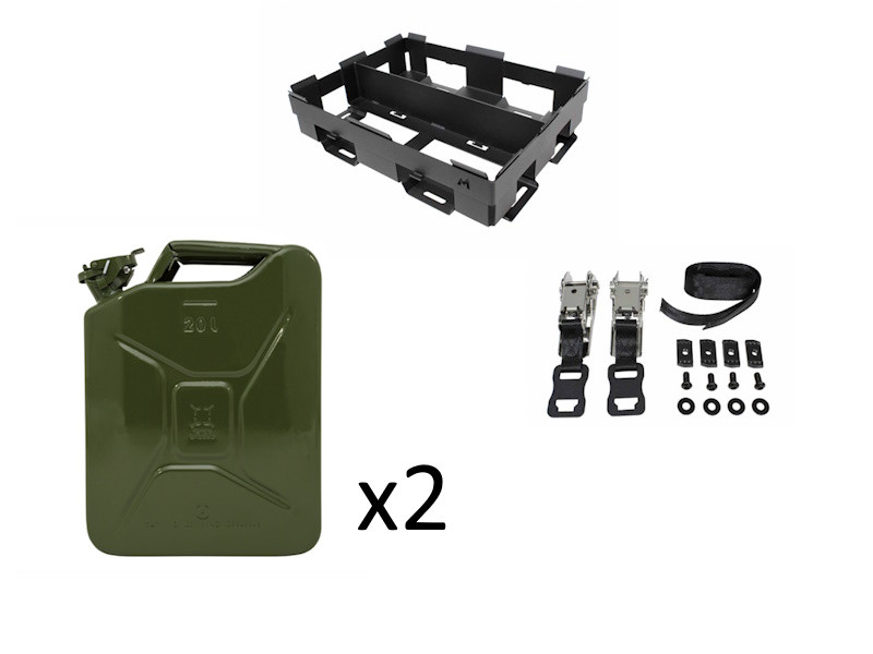 Terrafirma T Slot Roof Rack Double Jerry Can Kit - TF8008