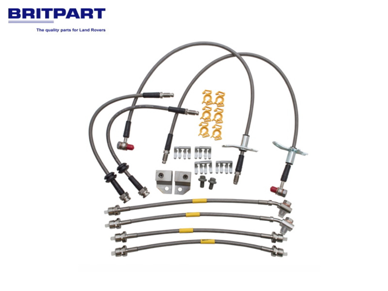 Britpart Standard Length Braided Hose Set For D3/D4/RRS