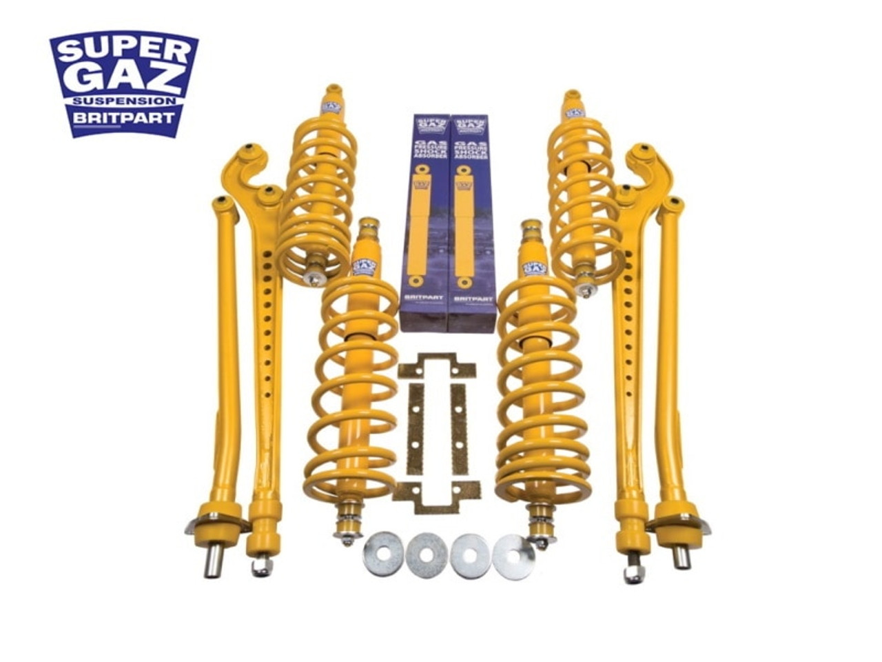 Britpart Super Gaz Medium Duty 40mm Lift Full Suspension Kit For Def 90 Upto 1994 And RRC Upto 1986