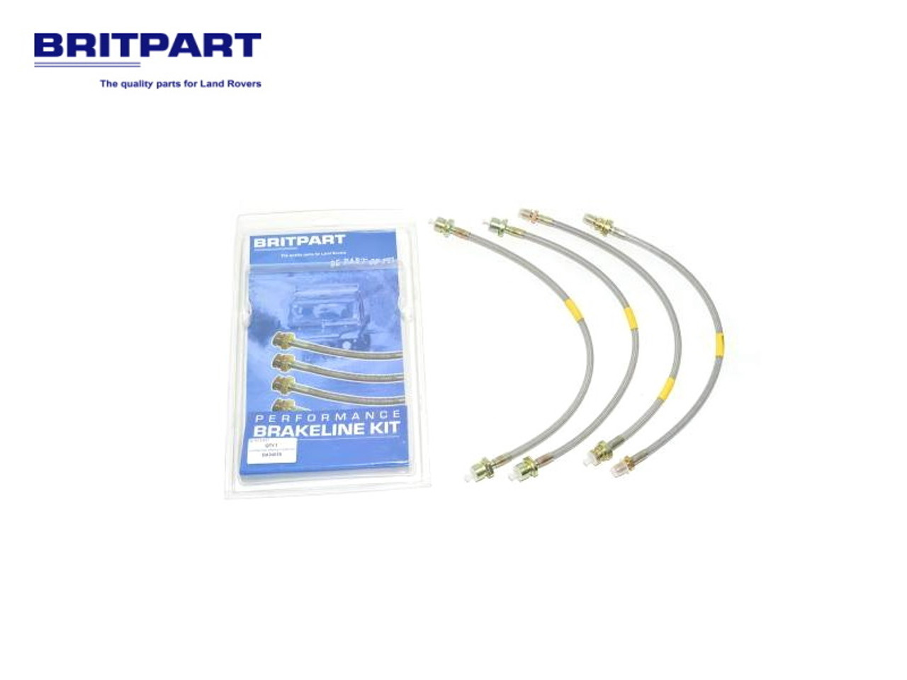 Britpart Defender 2004 Onwards Braided Brake Pipe Set