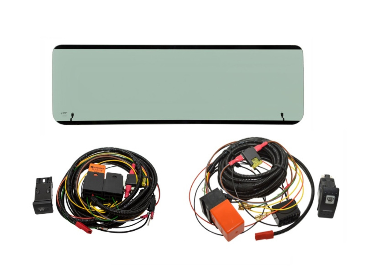 Defender Green Heated Window Kit Including Wiring And Switch