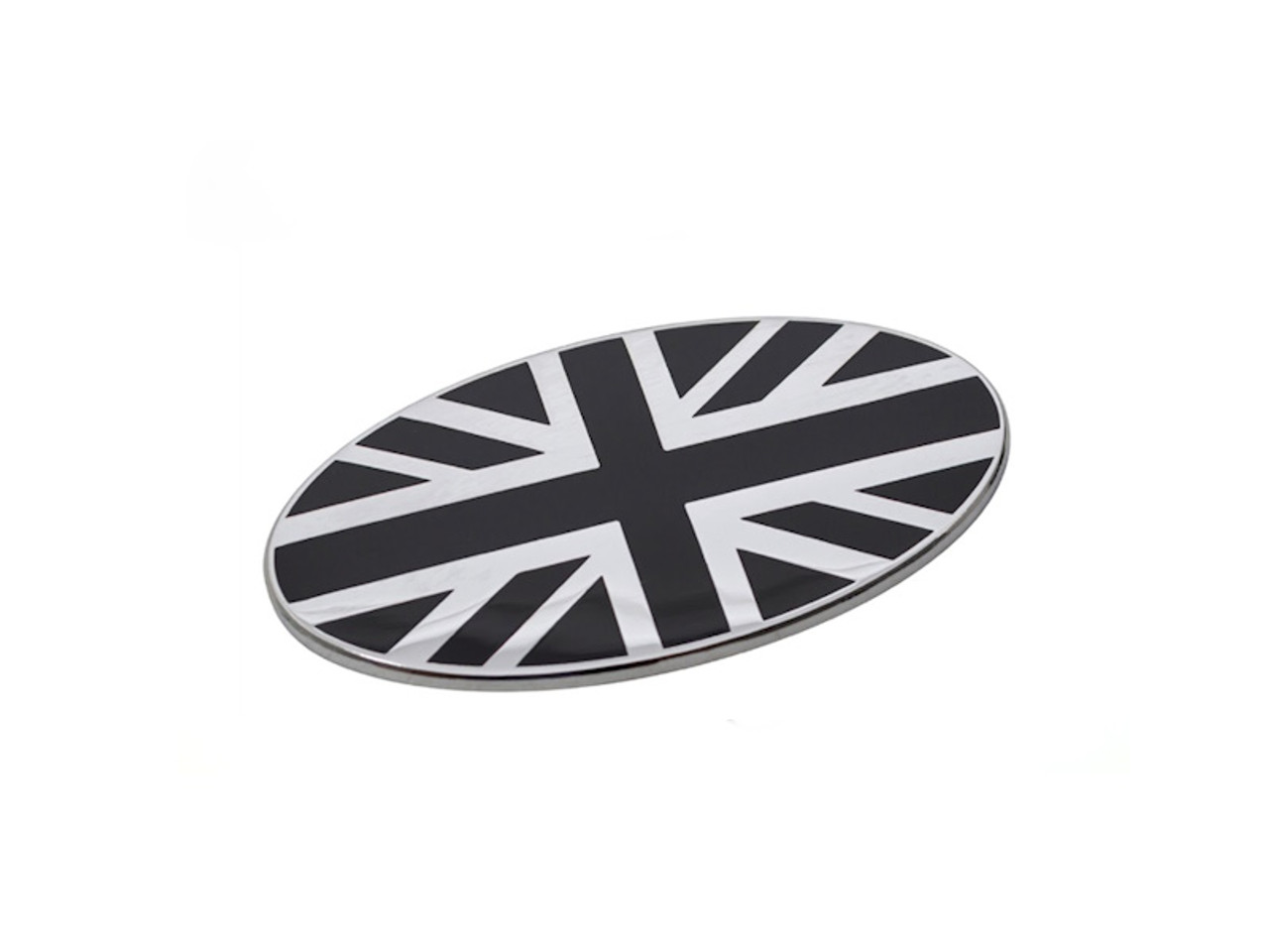 Britpart Black And Chrome Union Jack Oval Badge - DA7638