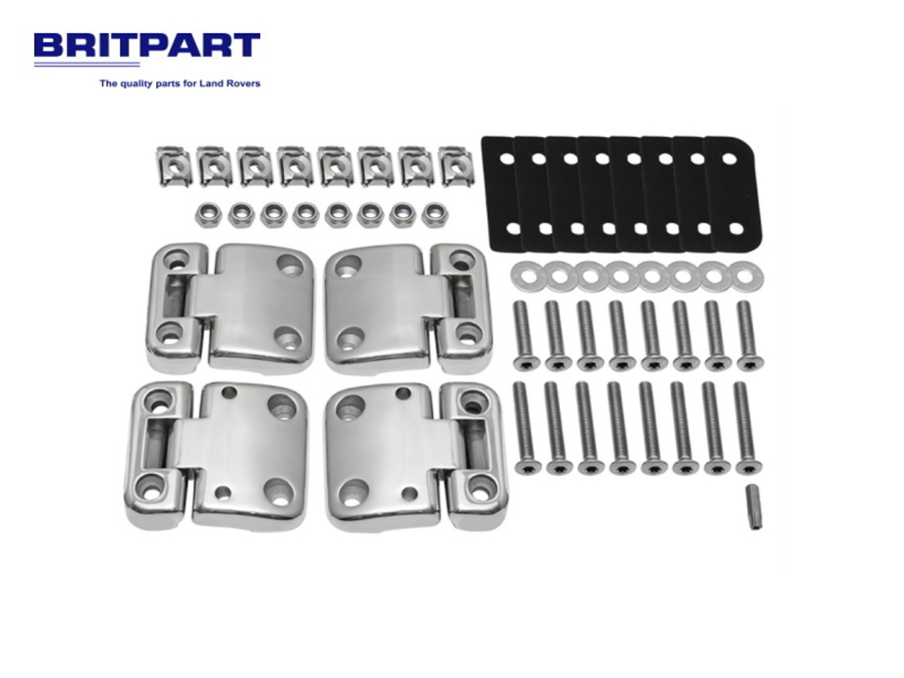 Britpart Stainless Steel Defender Front Door Hinge Set - DA1951