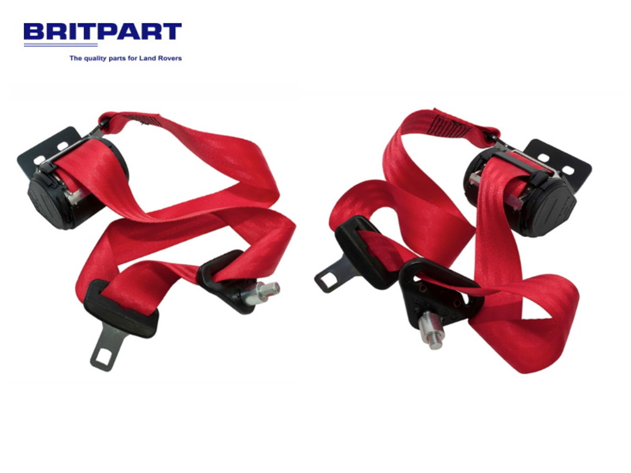 Britpart Defender Truck Cab Red Seat Belt Set - DA5055-6