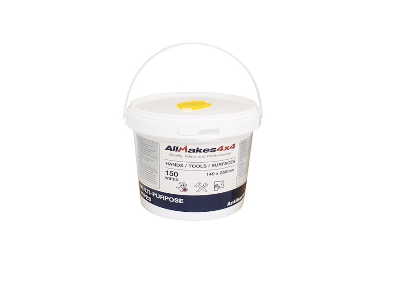 Allmakes 4x4 Tube of 150 Alcohol Free Hand Wipes - GA90004