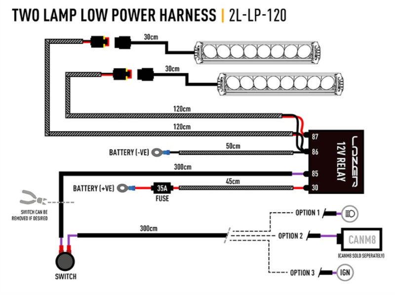 Lazer Two Lamp Wire Harness kit - DA2844