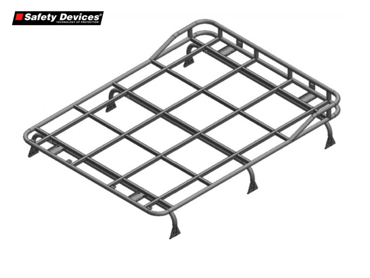 Safety Devices Gutter Mounted Short Luggage Railed Roof Rack For Defender 90/110 - DA4702