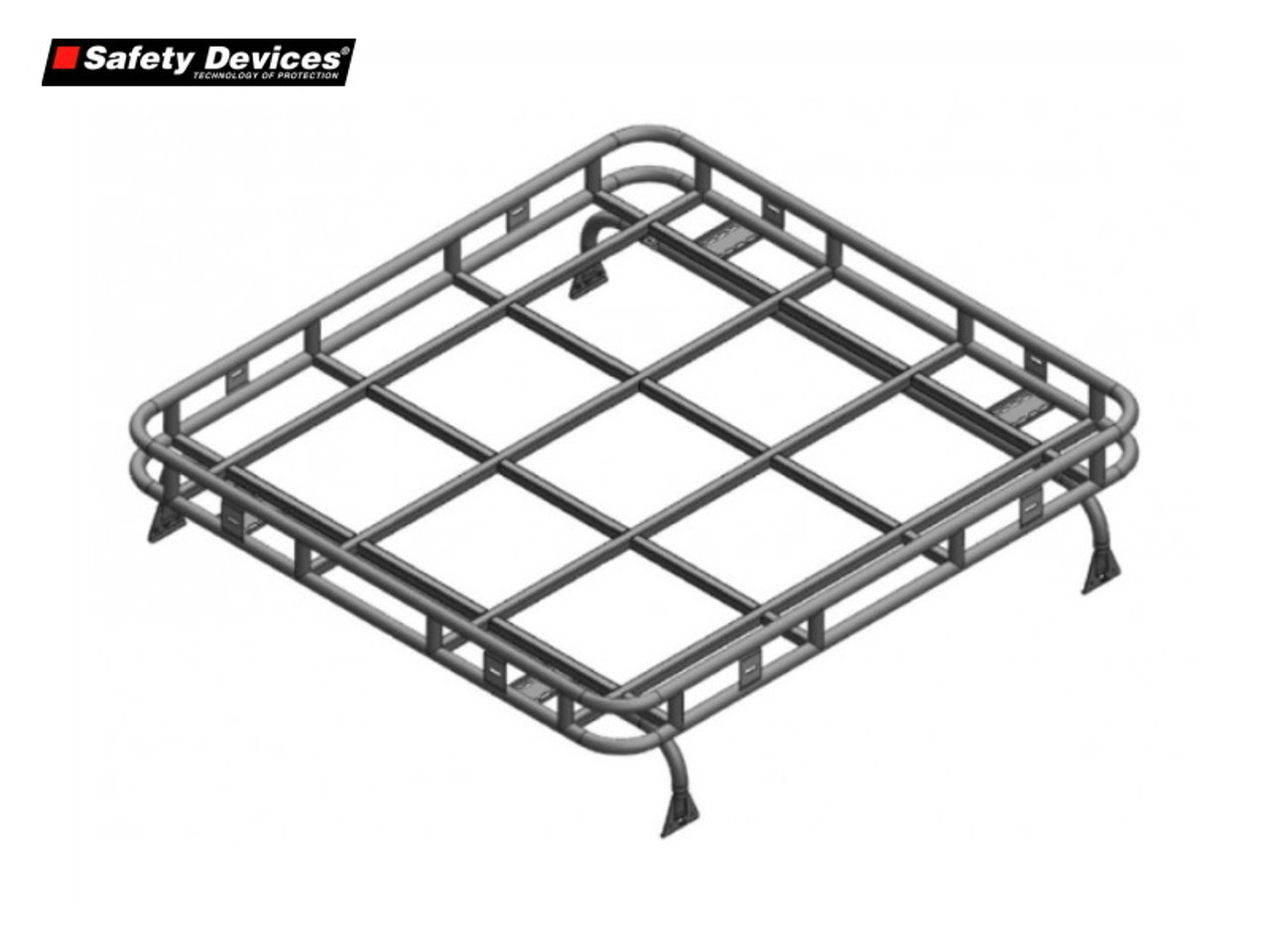 Safety Devices Gutter Mounted Full Luggage Railed Roof Rack For Defender 90/110/130 - DA4734