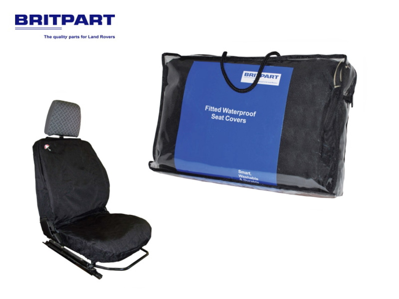 Britpart Waterproof Seat Cover Set For Defender Up To 2007 Front Seats In Black - DA2815BLACK