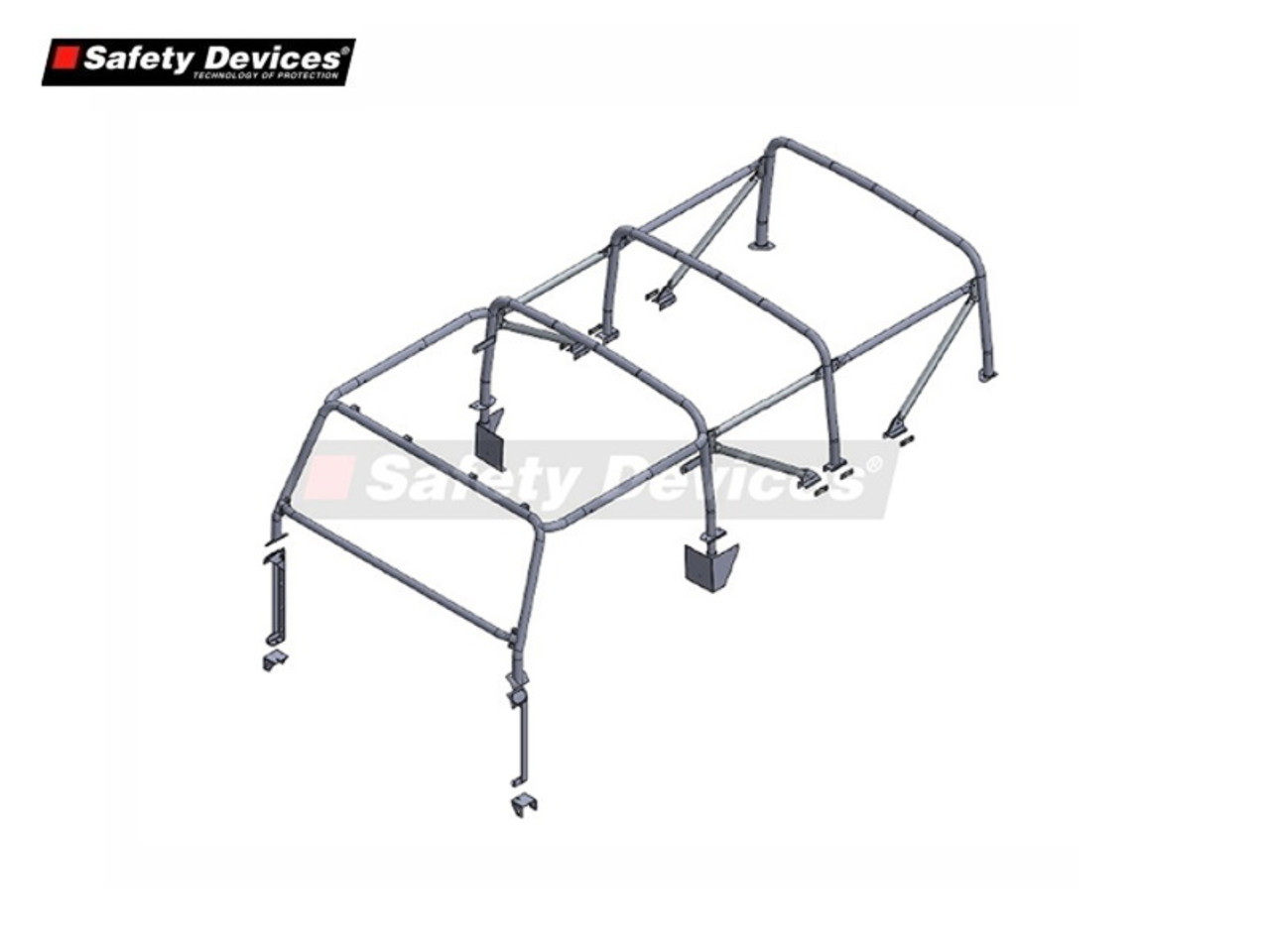 Safety Devices Defender 110 Soft Top External 8 Point Roll Cage - RBL2507SSS