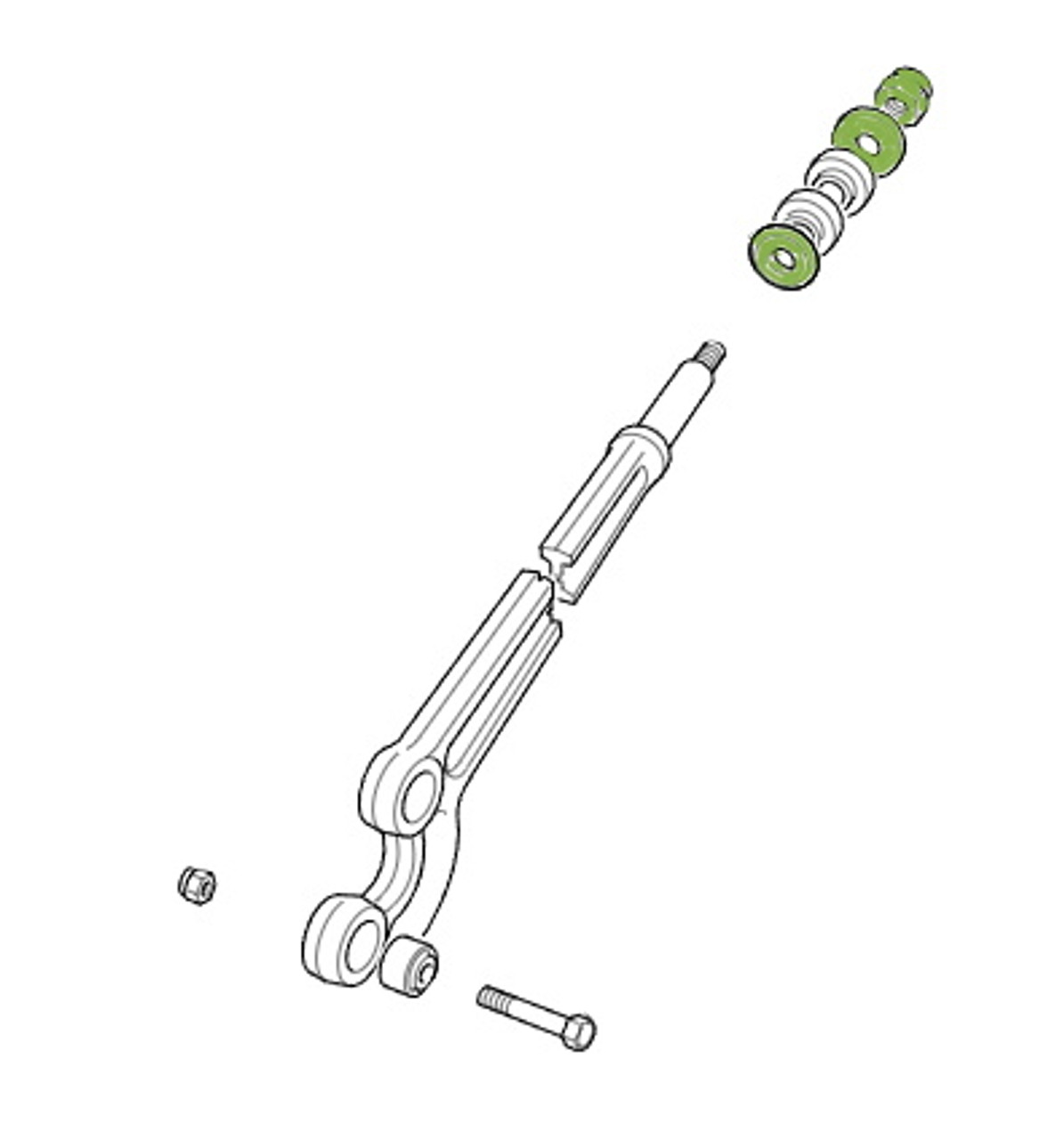 Allmakes Front Trailing Arm to Chassis Bush Bolt Kit - NRC4514FK