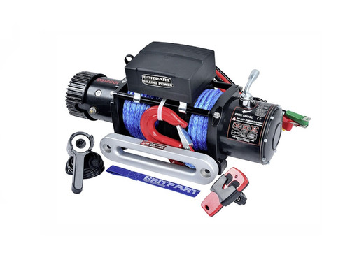 Britpart 24V Electric Synthetic Rope Winch - DB12000I24R