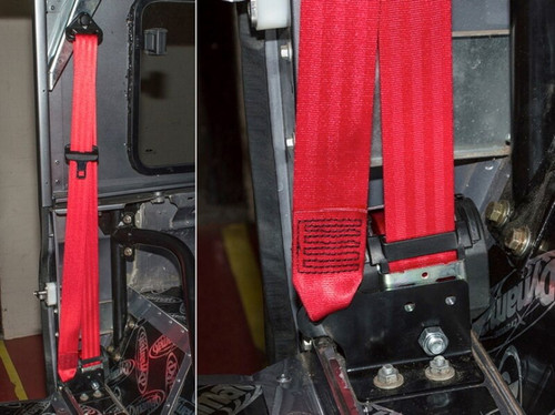 Britpart Defender Truck Cab LH Red Seat Belt - DA5056