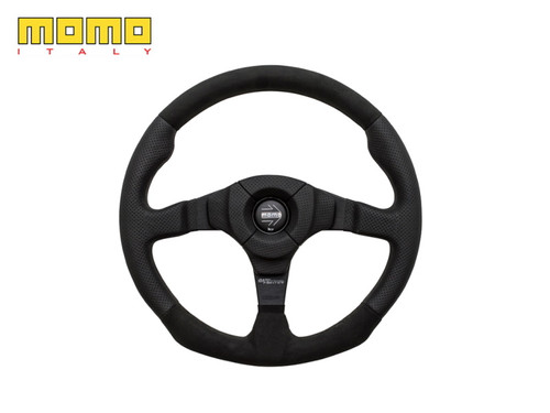 Momo Dark Fighter Black Leather Steering Wheel - DA5737