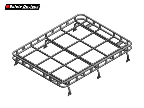 Safety Devices Gutter Mounted Full Luggage Railed Roof Rack For Defender 90/110 - DA4724