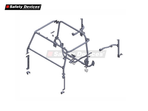 Safety Devices Defender 90 8 Point External Front And Internal Rear Roll Cage - RBL1387SSS