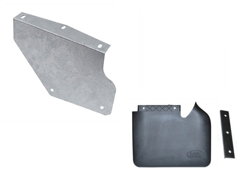 Discovery 2 Front Left Hand Galvanised Mud Flap Kit with Fixing Plate