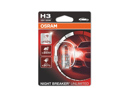 Osram Night Breaker Unlimited Single Blister H3 Bulb Set - 606178