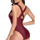 Haute Edition Women's V-Neck One Piece Monokini Swimsuit with Mesh Cutouts product