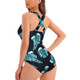 Haute Edition Women's V-Neck One Piece Monokini Swimsuit with Mesh Cutouts product