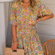 Boho Floral Shirred Waist Midi Dress | Sizes S-2X product