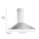 36" Chimney Wall Mount Range Hood WVW53UC6LS