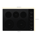 Whirlpool® 30-inch Electric Ceramic Glass Cooktop with Two Dual Radiant Elements WCE77US0HB