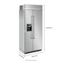 Kitchenaid® 20.8 Cu. Ft. 36 Built-In Side-by-Side Refrigerator with Ice and Water Dispenser KBSD706MPS