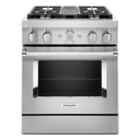 KitchenAid® 30'' Smart Commercial-Style Dual Fuel Range with 4 Burners KFDC500JSS