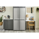 Kitchenaid® 19.4 cu. ft. 36-inch wide Counter-Depth 4-Door Refrigerator with PrintShield™ Finish KRQC506MPS
